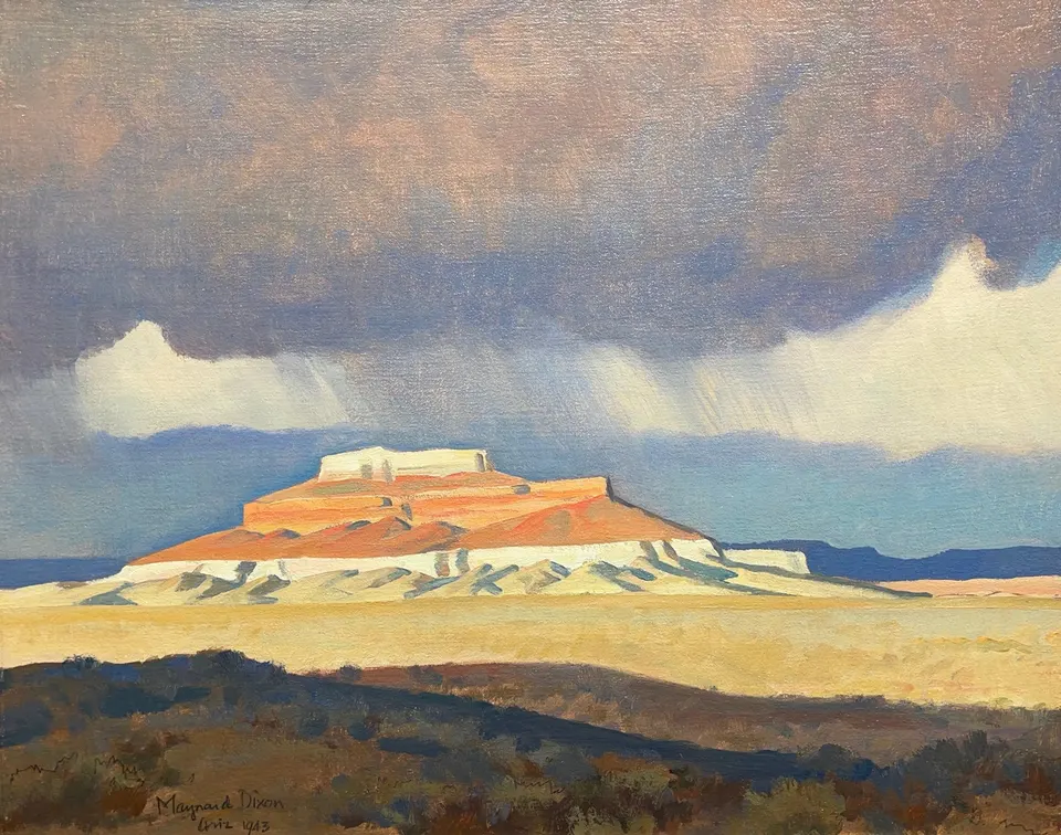 Maynard Dixon, Thunder Over Shiprock, oil on board